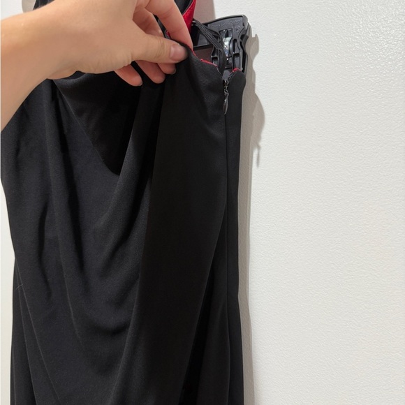 VTG DE-LARU Sheila Yen Y2K Long Black Red Formal Prom Dress Sz 2 4 Goth Grunge - Picture 8 of 12